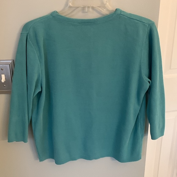 Marchetta Cotton Cardigan Sweater Top Teal Blue Green Women’s S Small 4-6 EUC - Picture 5 of 5